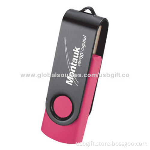 Rotate Black Clip USB Flash Memory, 8GB Capacity, PVC Material